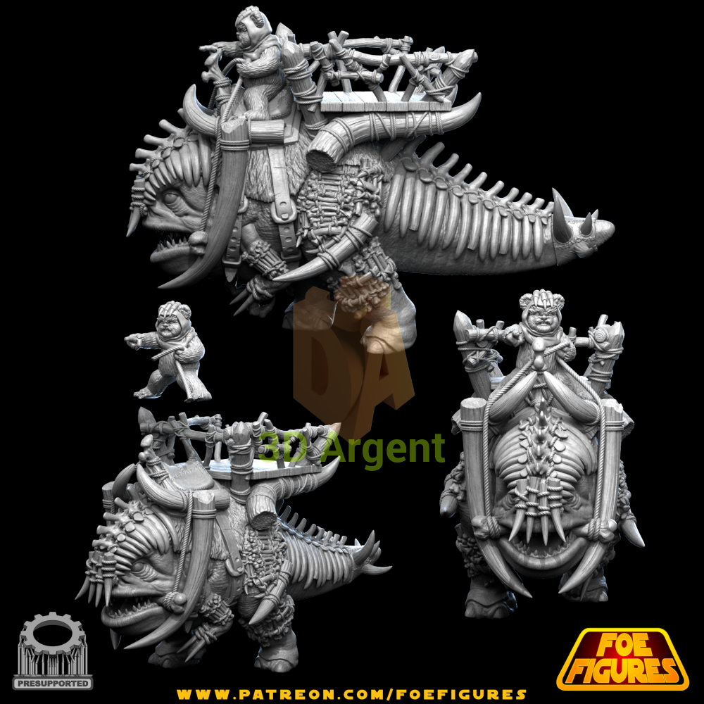 Battle Blurg Ewok - Star Wars Legion compatible 3D Printed Resin Miniatures Foe Toys & Games:Wargames &