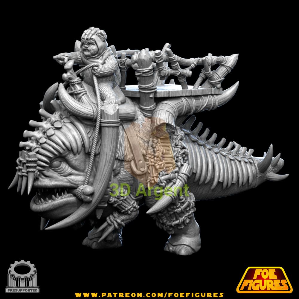 Battle Blurg Ewok - Star Wars Legion compatible 3D Printed Resin Miniatures Foe Toys & Games:Wargames &