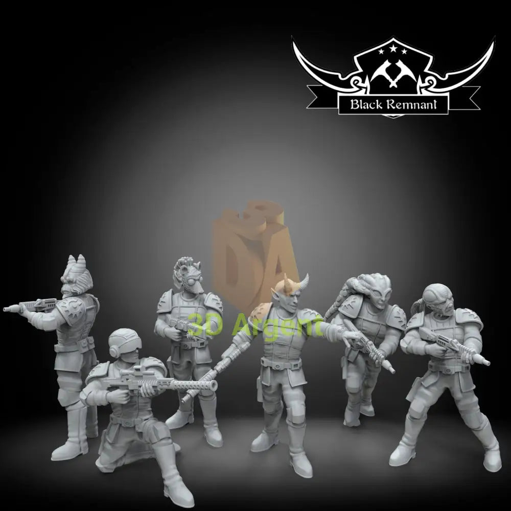 Black sun troopers | Star Wars Legion Scale | 3D Printed Resin Miniature | Black Remnant Miniatures | 12K High Detail