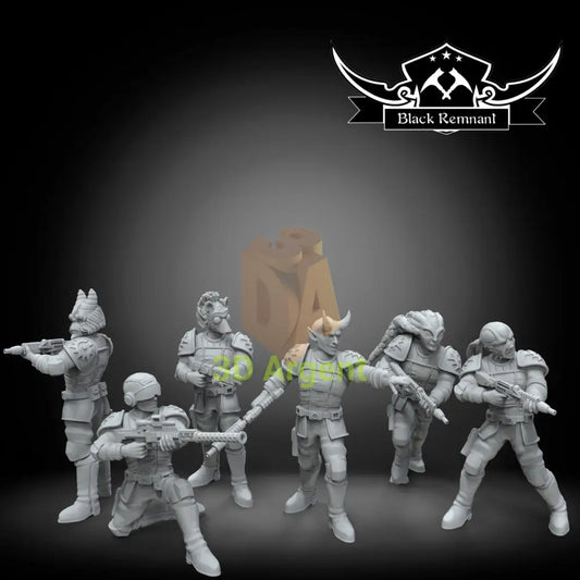 Black sun troopers | Star Wars Legion Scale | 3D Printed Resin Miniature | Black Remnant Miniatures | 12K High Detail