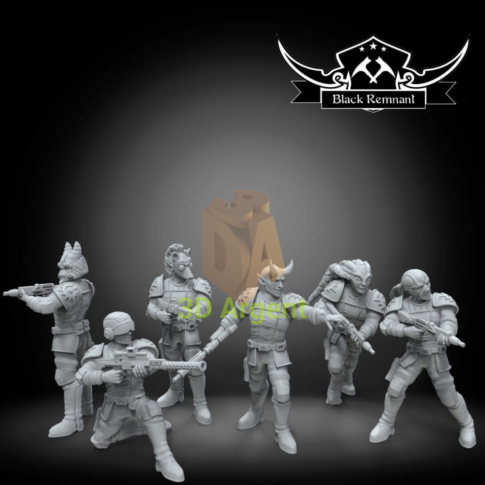 Black sun troopers | Star Wars Legion Scale | 3D Printed Resin Miniature | Black Remnant Miniatures | 12K High Detail