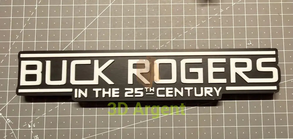 Buck Rogers Logo Sign Stand 3D Printed Multi Colour Sci-Fi Display Decor Video Games & Consoles:Video Game Merchandise