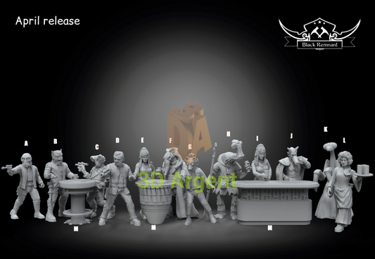 Cantina Patron 12 styles Star Wars Legion compatible 3D Printed Resin Miniatures All Models Toys & Games:Wargames &