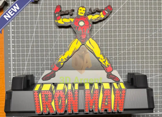 Iron Man CGC Comic Display Stand – 3D Printed Multi-Colour Holder for Slabbed Comics Larger Stand and Wall Hanger