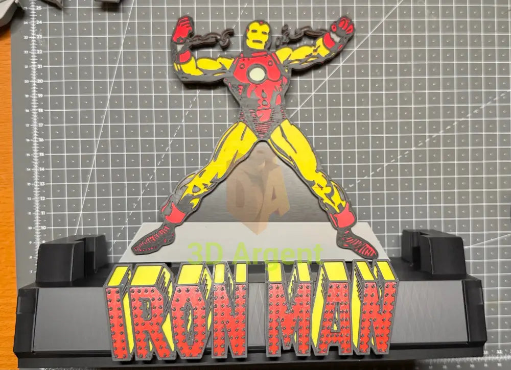 Iron Man CGC Comic Display Stand – 3D Printed Multi-Colour Holder for Slabbed Comics Larger Stand and Wall Hanger