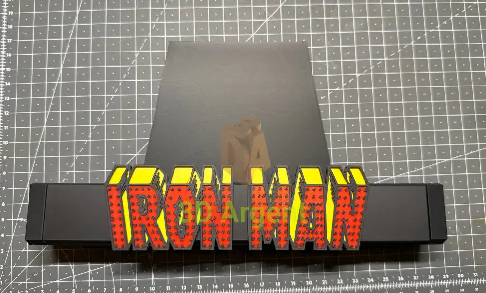 Iron Man CGC Comic Display Stand – 3D Printed Multi-Colour Holder for Slabbed Comics Slim Wall Hangar / Plain Black