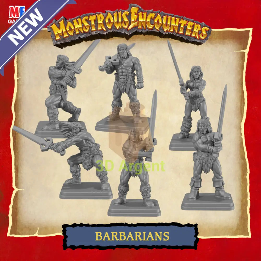 Classic Barbarians – D&D Pathfinder Frostgrave Fantasy Tabletop Gaming compatible 3D Printed Resin Miniatures