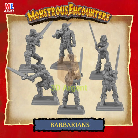 Classic Barbarians – D&D Pathfinder Frostgrave Fantasy Tabletop Gaming compatible 3D Printed Resin Miniatures