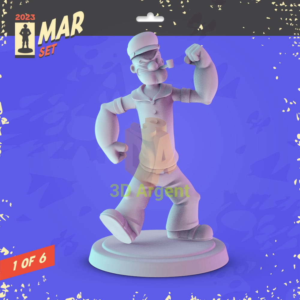 Classic Cartoons Figures compatible D&D DragonLance Miniatures Pop Minis - 4 Popeye - Toys & Games:Wargames &
