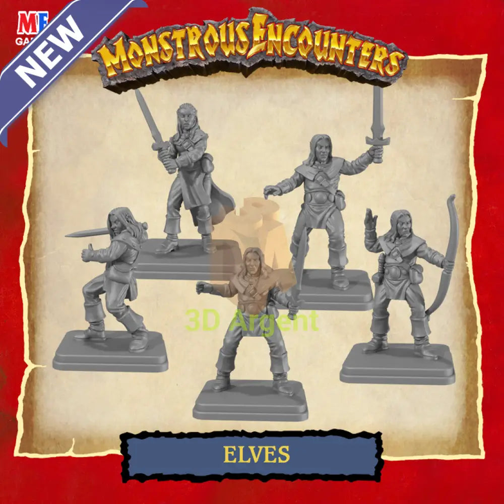 Classic Elves – D&D Pathfinder Frostgrave Fantasy Tabletop Gaming compatible 3D Printed Resin Miniatures
