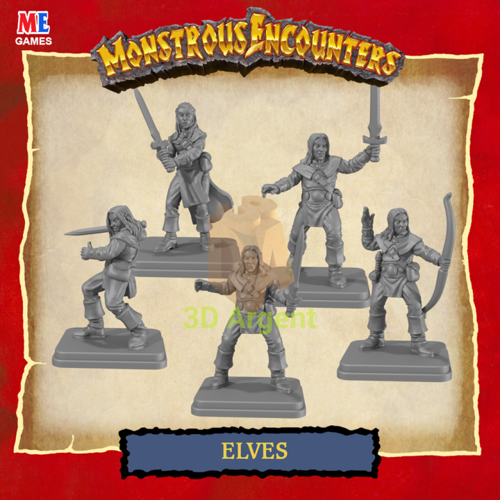 Classic Elves – D&D Pathfinder Frostgrave Fantasy Tabletop Gaming compatible 3D Printed Resin Miniatures