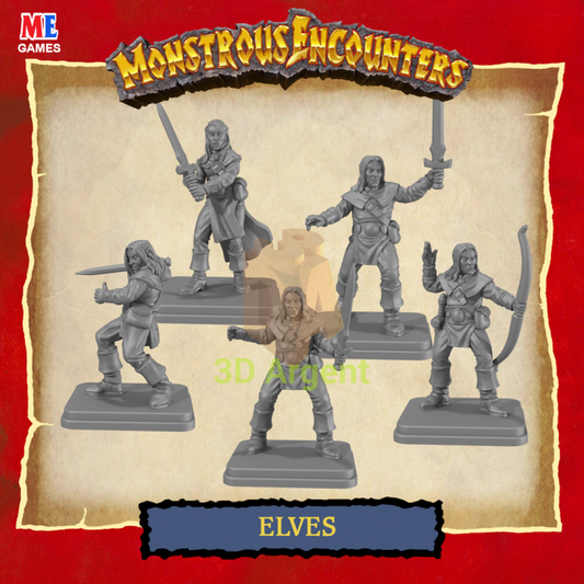Classic Elves – D&D Pathfinder Frostgrave Fantasy Tabletop Gaming compatible 3D Printed Resin Miniatures