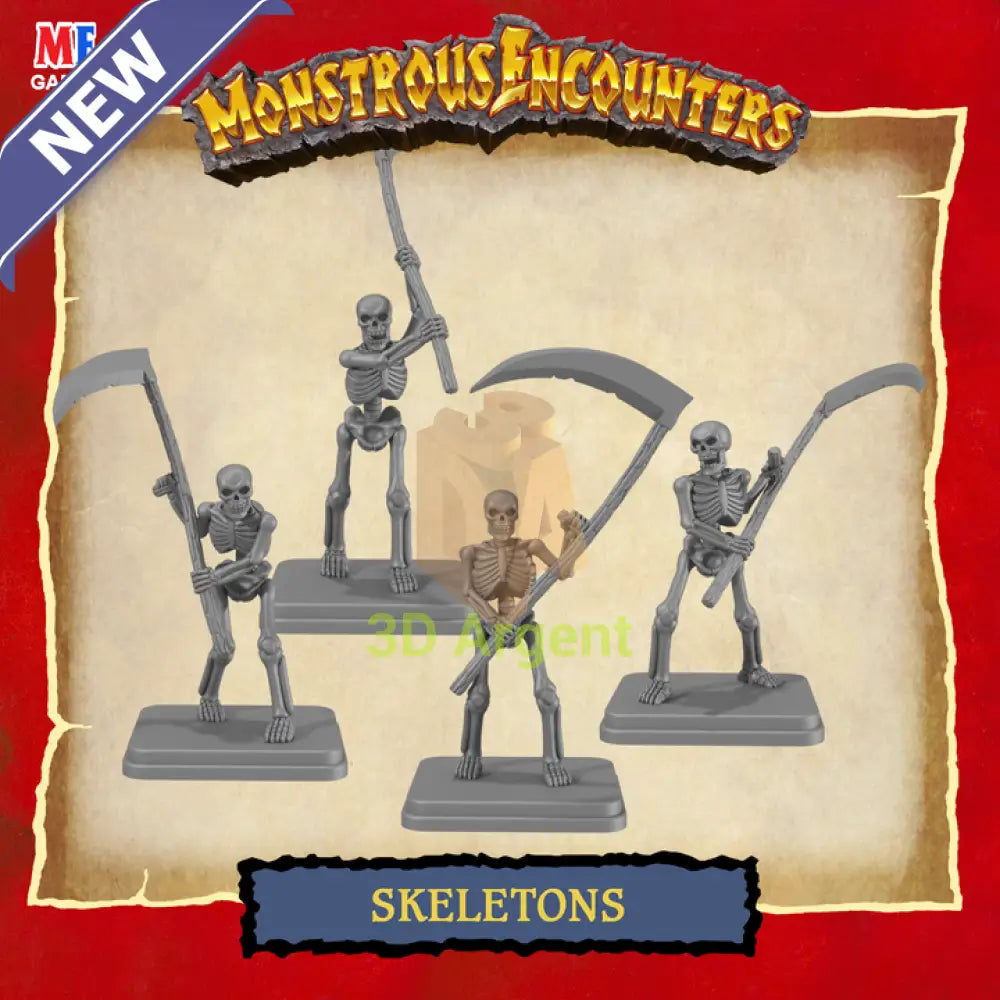 Classic Skeletons – D&D Pathfinder Frostgrave Fantasy Tabletop Gaming compatible 3D Printed Resin Miniatures