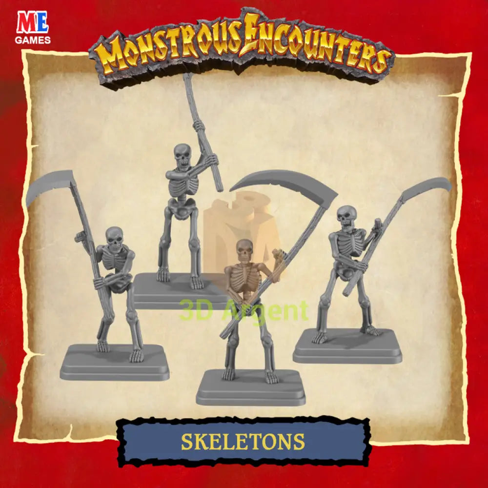 Classic Skeletons – D&D Pathfinder Frostgrave Fantasy Tabletop Gaming compatible 3D Printed Resin Miniatures