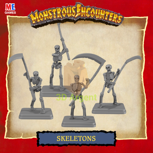 Classic Skeletons – D&D Pathfinder Frostgrave Fantasy Tabletop Gaming compatible 3D Printed Resin Miniatures
