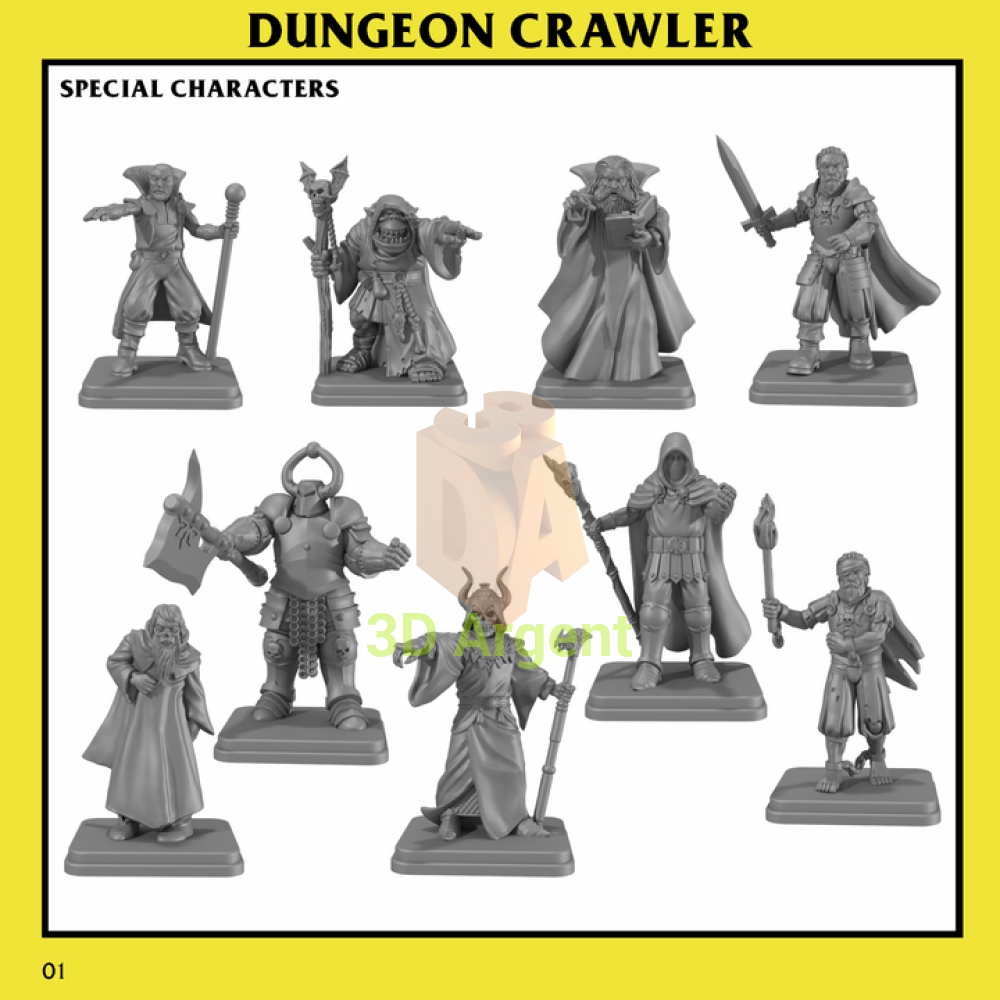 Classic Special Characters – D&D Pathfinder Frostgrave Fantasy Tabletop Gaming compatible 3D Printed Resin Miniatures