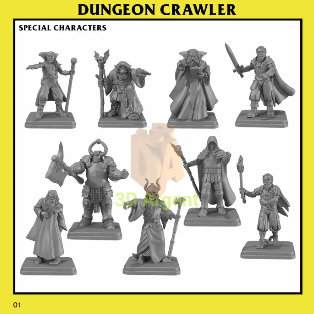 Classic Special Characters – D&D Pathfinder Frostgrave Fantasy Tabletop Gaming compatible 3D Printed Resin Miniatures