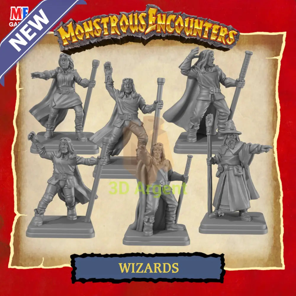 Classic Wizards – D&D Pathfinder Frostgrave Fantasy Tabletop Gaming compatible 3D Printed Resin Miniatures - Complete