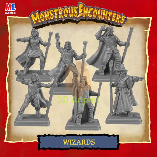 Classic Wizards – D&D Pathfinder Frostgrave Fantasy Tabletop Gaming compatible 3D Printed Resin Miniatures - Complete