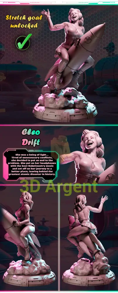 Cleo Drift – Ladies of Nuke City – Gilmorestudio 3D Printed Resin Miniature