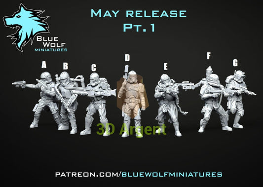 Clone Remnant Troopers Star Wars Legion 3D Printed Resin BlueWolf Miniatures A Toys & Games:Wargames &