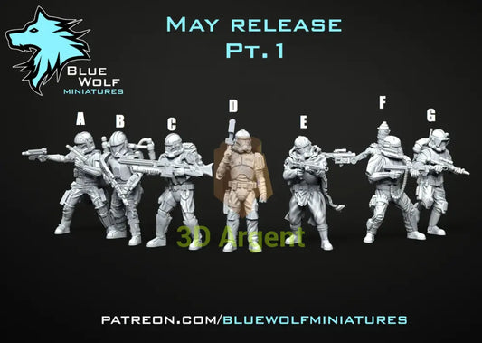 Clone Remnant Troopers Star Wars Legion 3D Printed Resin BlueWolf Miniatures A Toys & Games:Wargames &