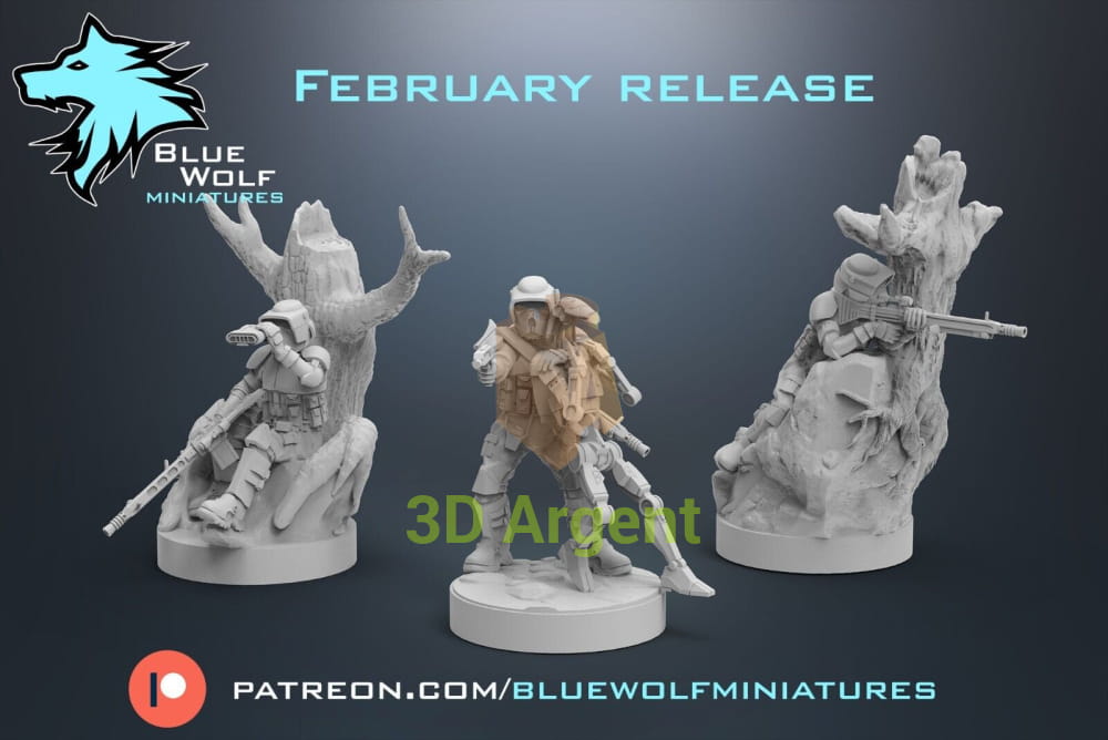 Clone Scout Sniper 3 poses Star Wars Legion 3D Printed Resin BlueWolf Miniatures Toys & Games:Wargames &