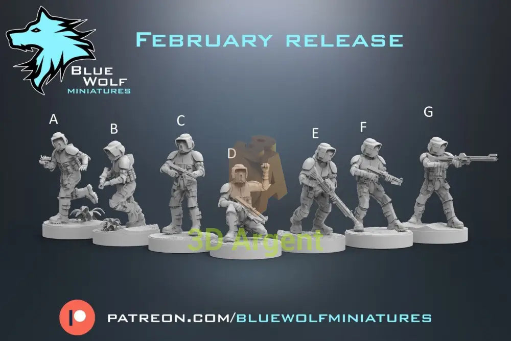 Clone Scout Troopers - Star Wars Legion 3D Printed Resin BlueWolf Miniatures A Toys & Games:Wargames &