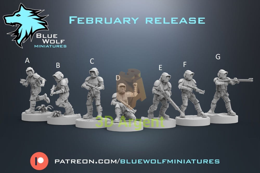Clone Scout Troopers - Star Wars Legion 3D Printed Resin BlueWolf Miniatures A Toys & Games:Wargames &