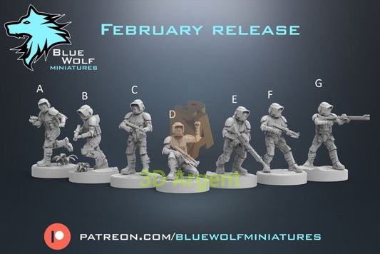 Clone Scout Troopers - Star Wars Legion 3D Printed Resin BlueWolf Miniatures A Toys & Games:Wargames &