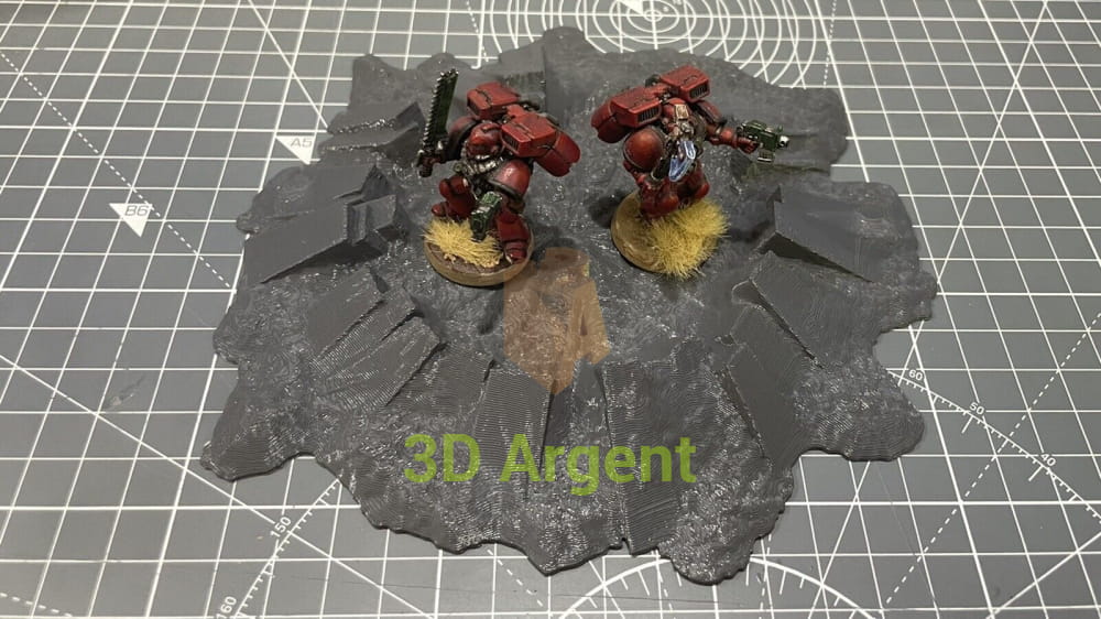 Crater Blast Terrain 28mm Scenery Tabletop Legion 3D Printed Toys & Games:Wargames & Role-Playing:Scenery Props & Paint