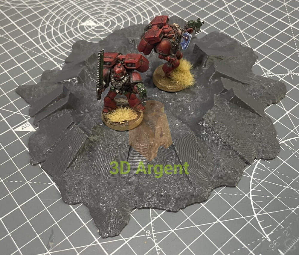 Crater Blast Terrain 28mm Scenery Tabletop Legion 3D Printed Toys & Games:Wargames & Role-Playing:Scenery Props & Paint