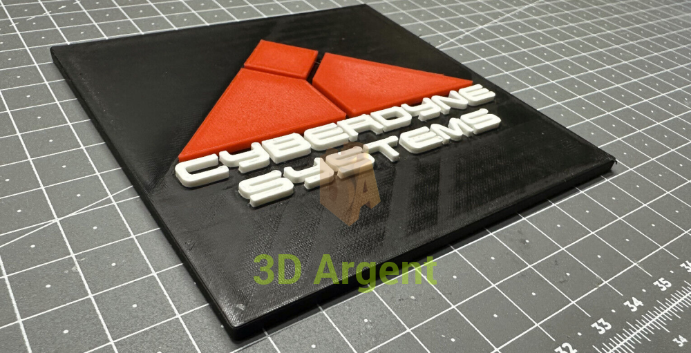 Cyberdyne Systems Logo Terminator - 3D Printed Sign Stand Collectables:Science Fiction Collectables:Other Science