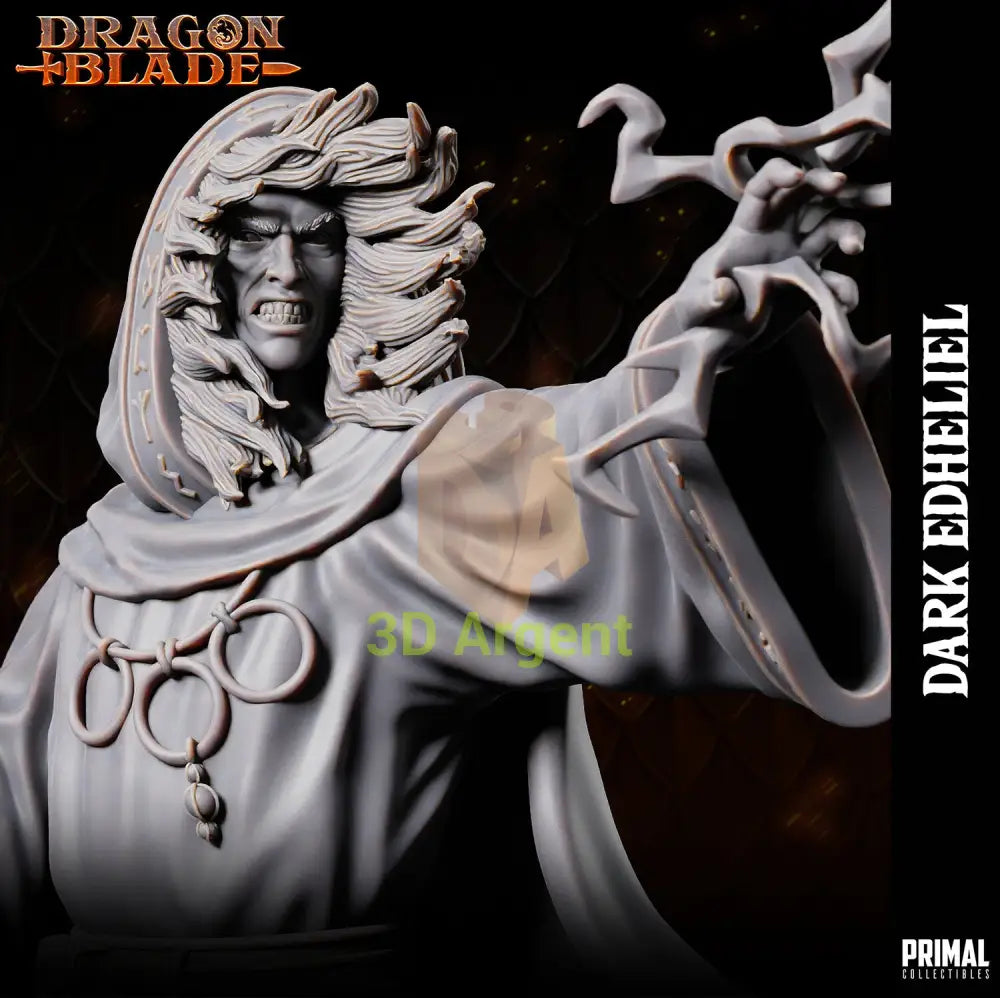 Dark Edheliel Wizard – Dragonblade – Primal Collectibles Resin Mini - Toys & Games:Wargames &