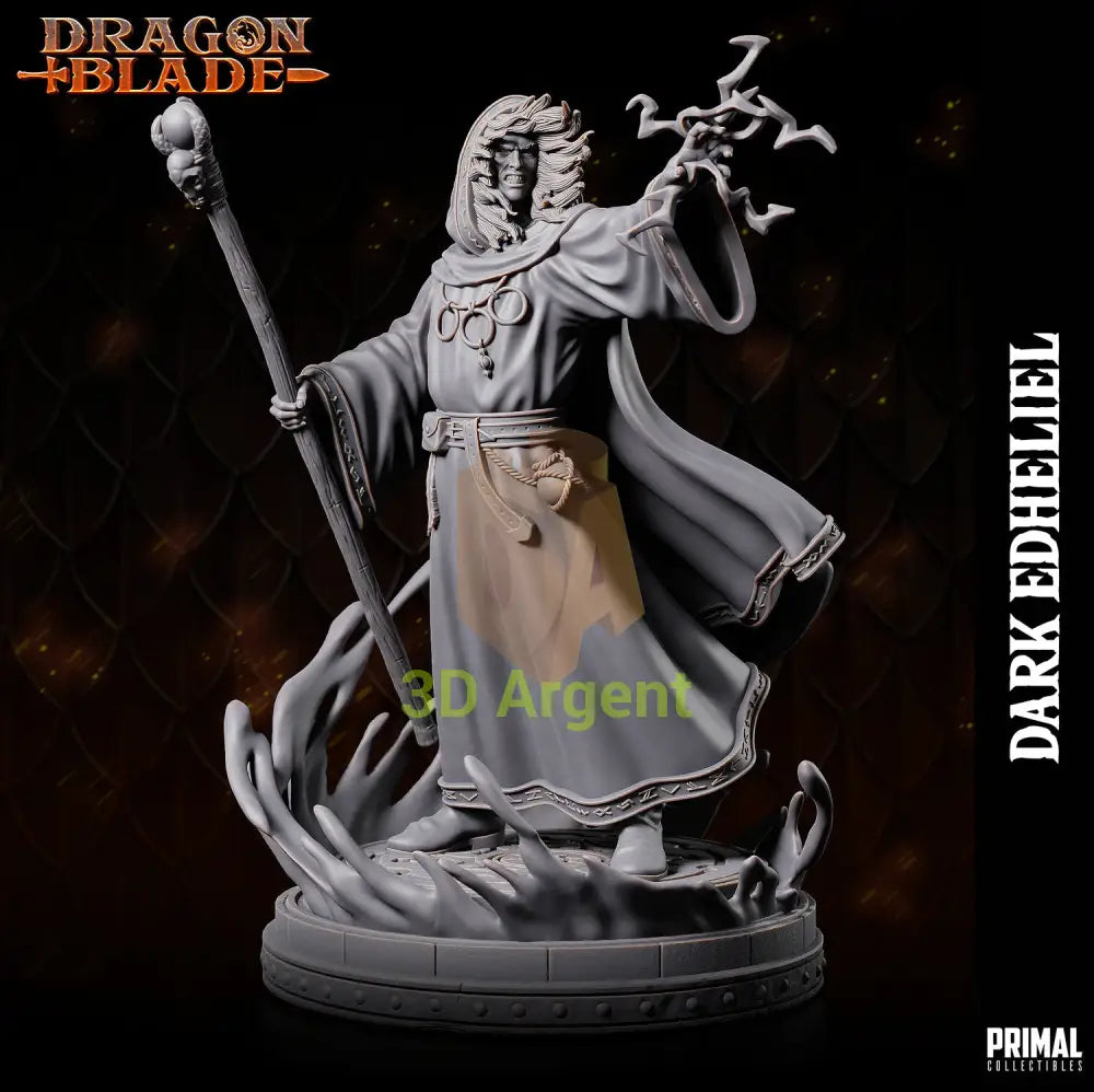 Dark Edheliel Wizard – Dragonblade – Primal Collectibles Resin Mini - Toys & Games:Wargames &