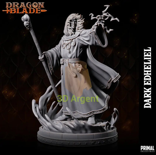 Dark Edheliel Wizard – Dragonblade – Primal Collectibles Resin Mini - Toys & Games:Wargames &