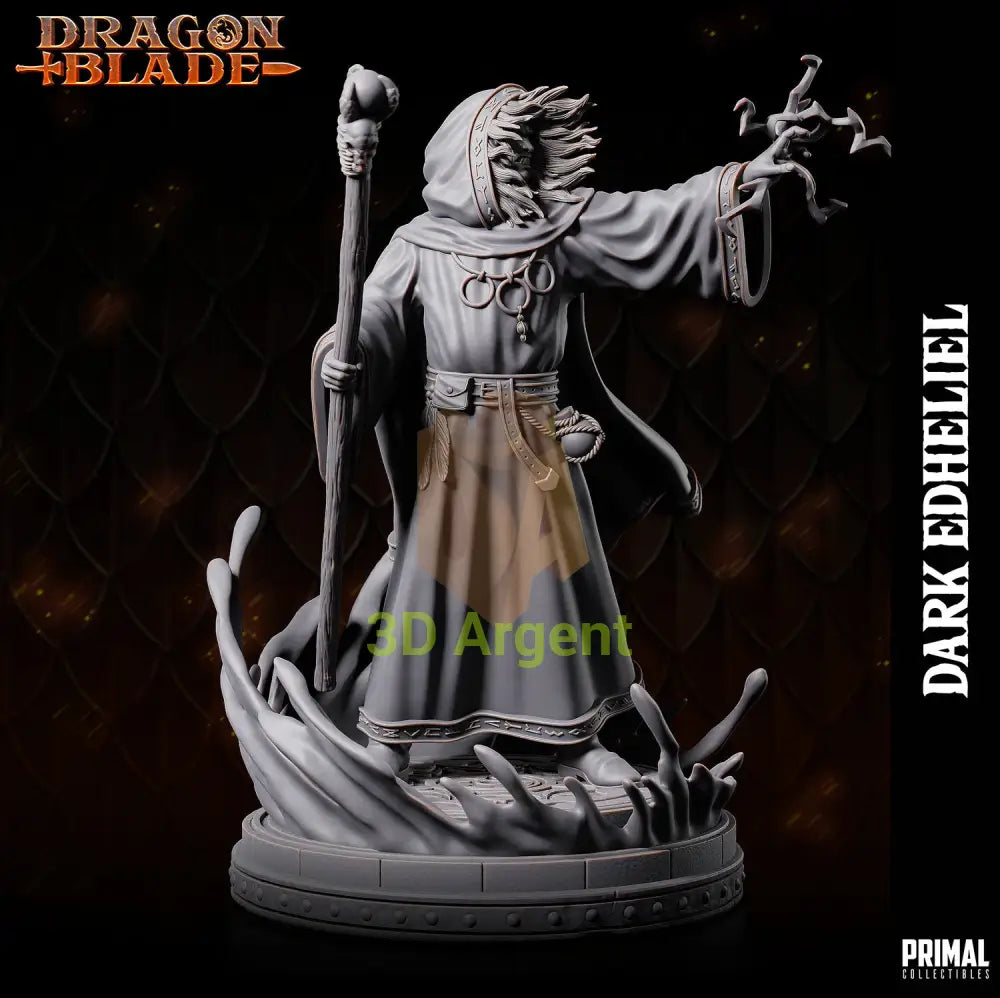 Dark Edheliel Wizard – Dragonblade – Primal Collectibles Resin Mini - Toys & Games:Wargames &