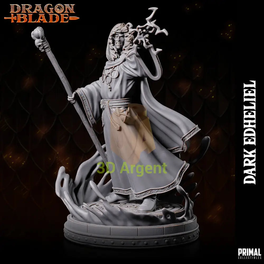 Dark Edheliel Wizard – Dragonblade – Primal Collectibles Resin Mini - Toys & Games:Wargames &