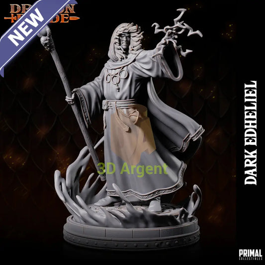 Dark Edheliel Wizard – Dragonblade – Primal Collectibles Resin Mini - Toys & Games:Wargames &
