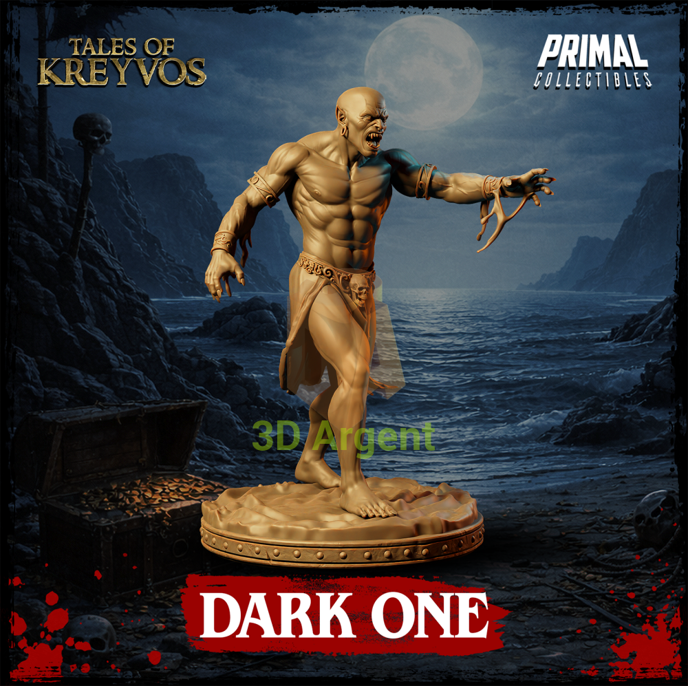 Dark One the Demon resin miniature — side view showing pose and base detail
