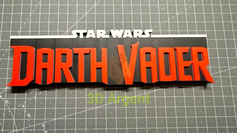 Darth Vader Logo Sign Stand 3D Printed Multi Colour Star Wars Display Decor - Video Games & Consoles:Video Game