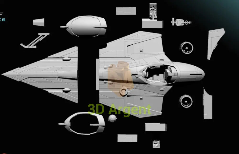 Delta 7 Obi Wan Kenobi ship Star Wars Legion compatible 3D Print Resin BlueWolf Toys & Games:Wargames &