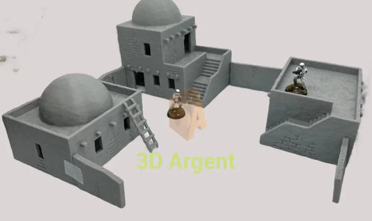 Desert Arabic homestead Buildings Terrain Legion WW2 D&D scifi 28mm wargame Full Set (Incl additianl walls) Toys &