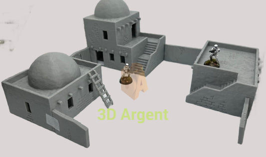 Desert Arabic homestead Buildings Terrain Legion WW2 D&D scifi 28mm wargame Full Set (Incl additianl walls) Toys &