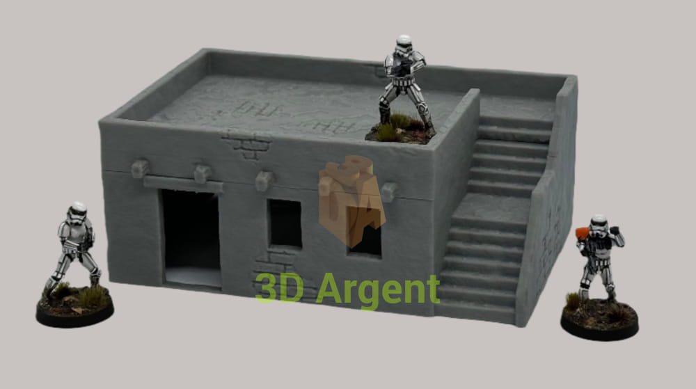 Desert Arabic homestead Buildings Terrain Legion WW2 D&D scifi 28mm wargame Single House with Stairs Toys &