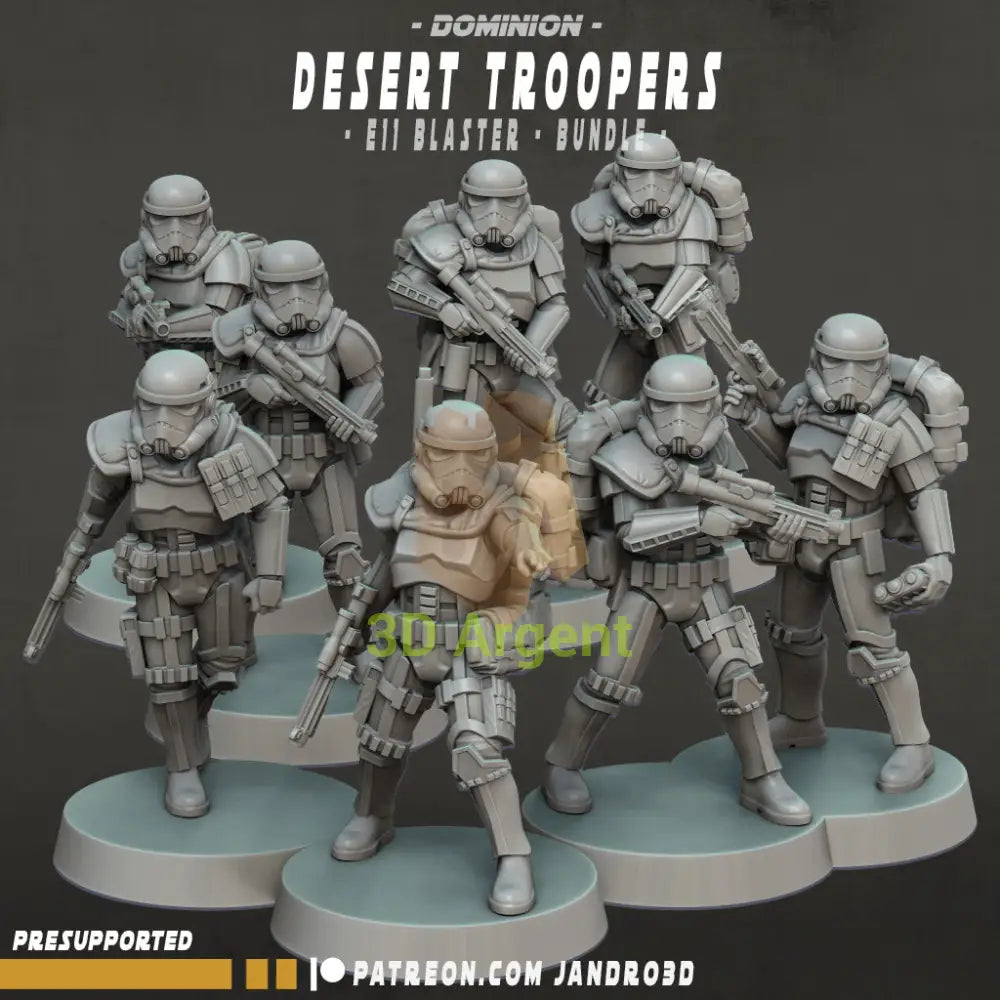 Desert Storm Troopers Bundles - Star Wars Legion compatible 3D Printed Resin Miniatures E11 Bundle (8 figs) Toys &