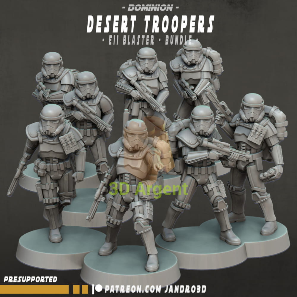 Desert Storm Troopers Bundles - Star Wars Legion compatible 3D Printed Resin Miniatures E11 Bundle (8 figs) Toys &