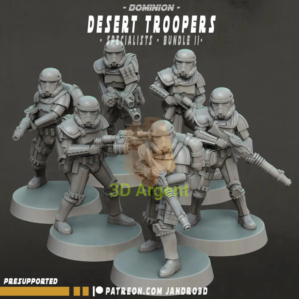 Desert Storm Troopers Bundles - Star Wars Legion compatible 3D Printed Resin Miniatures Specialist Bundle 2 (6 figs)