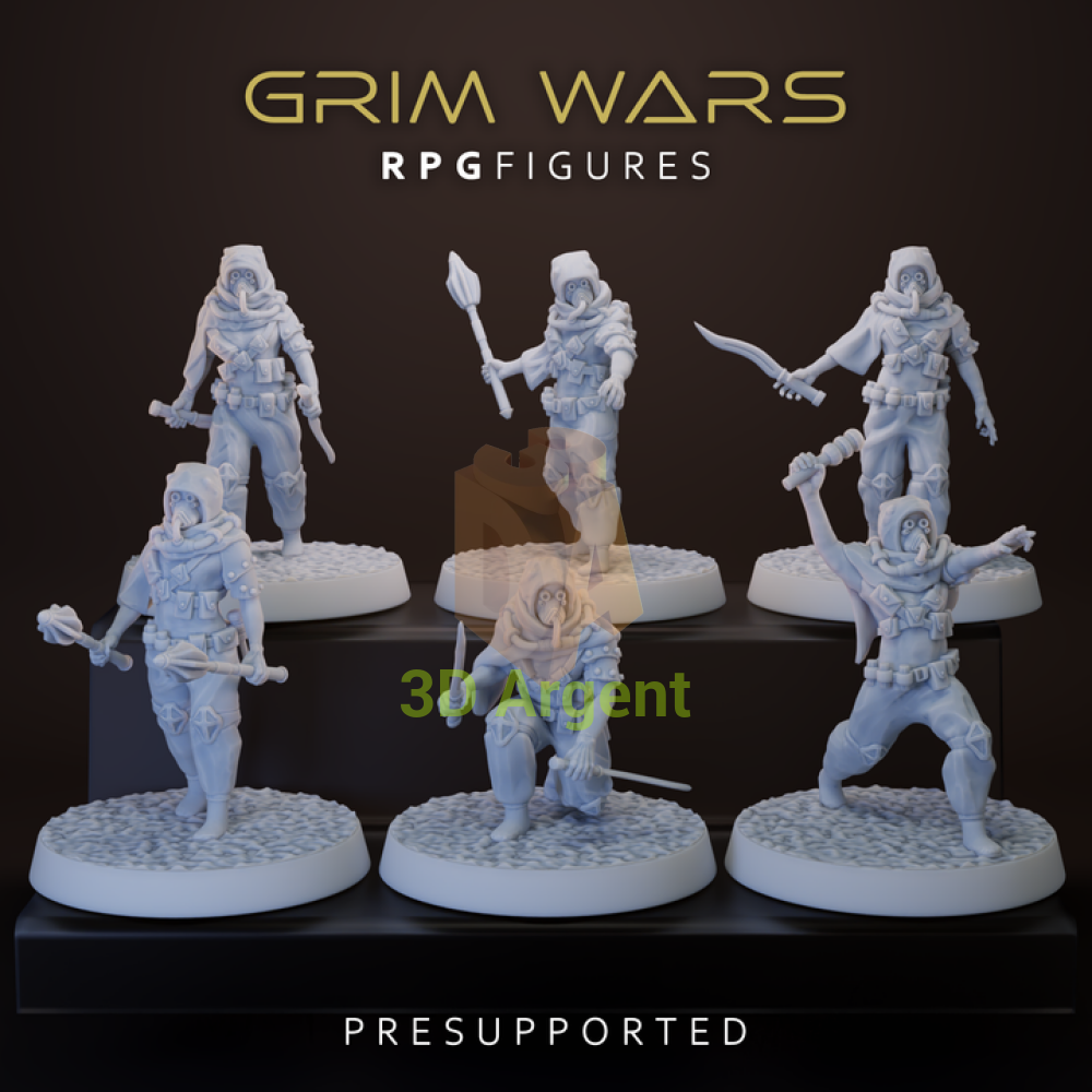 Desert Warriors 6x - Star Wars Legion Scale 3D Printed Resin Miniatures