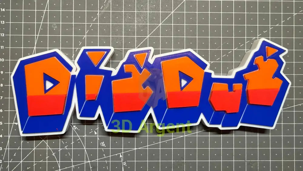 Dig Dug Logo Sign Stand 3D Printed Multi Colour Retro Arcade Display Decor Video Games & Consoles:Video Game Merchandise